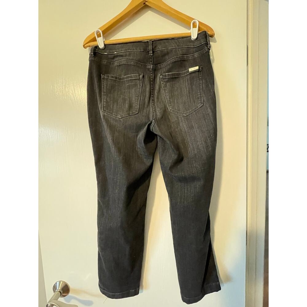 WHBM The Straight Crop High Rise Curvy Jeans Black Faded 90s Revival Grunge 6 - Picture 2 of 4
